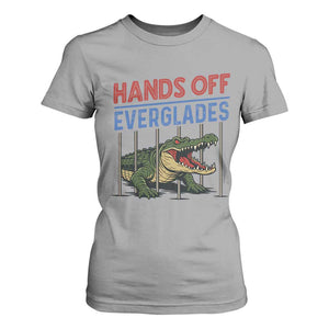 Hands Off Everglades T Shirt For Women Alligator Protest TS02 Sport Gray Print Your Wear