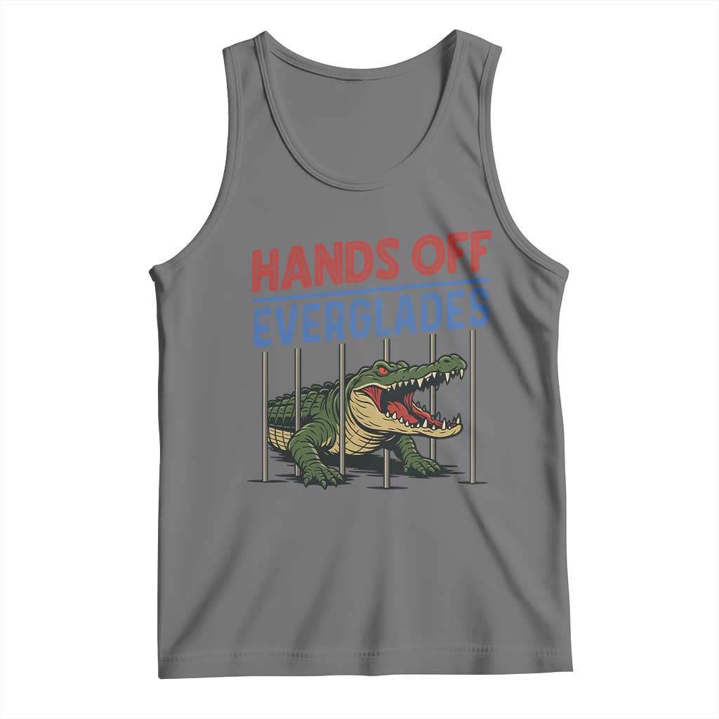 Hands Off Everglades Tank Top Alligator Protest TS02 Black Heather Print Your Wear