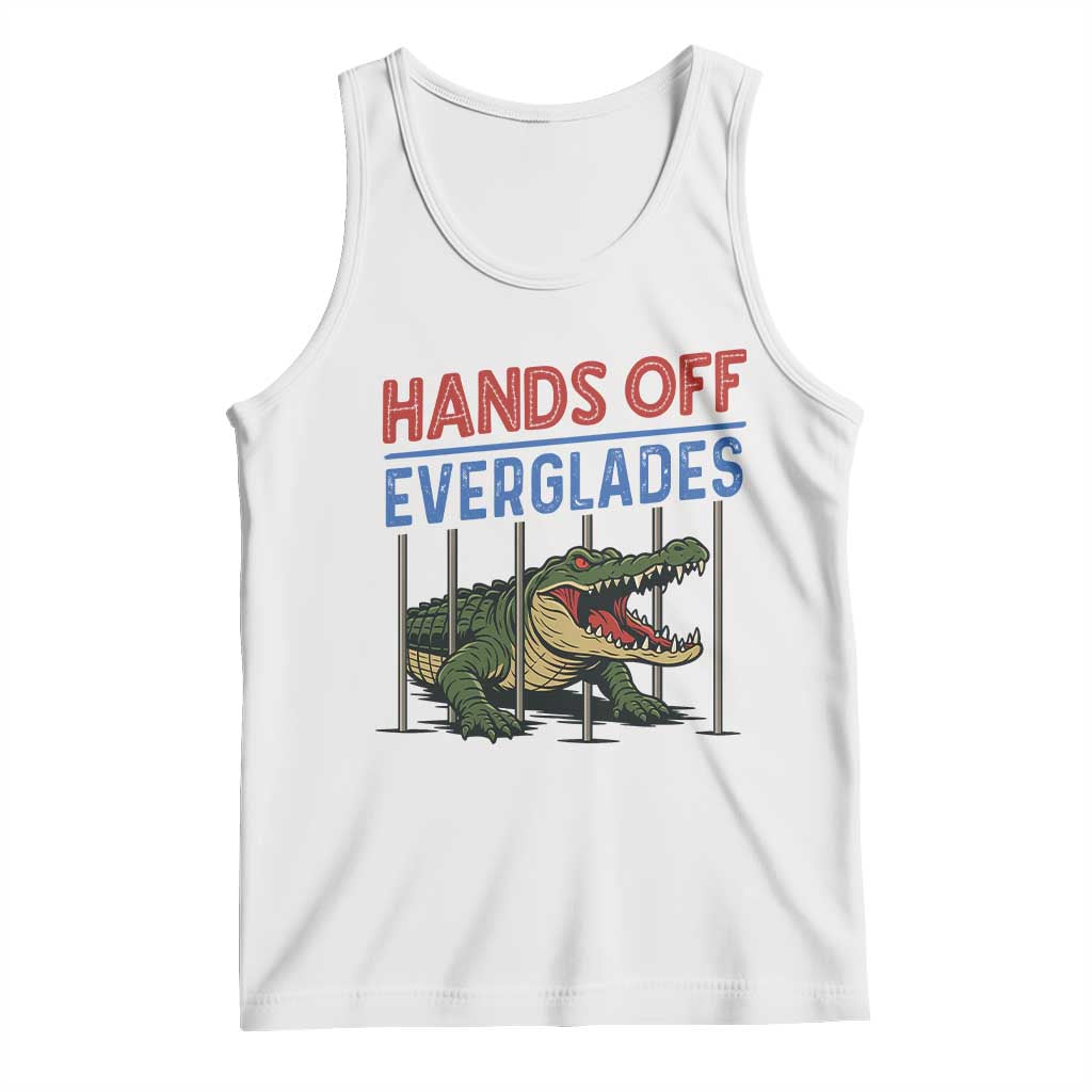 Hands Off Everglades Tank Top Alligator Protest TS02 White Print Your Wear