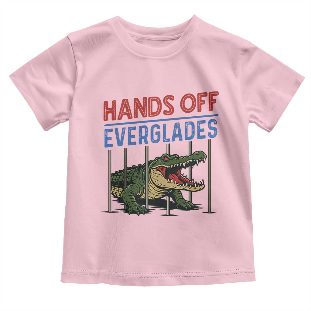 Hands Off Everglades Toddler T Shirt Alligator Protest TS02 Light Pink Print Your Wear