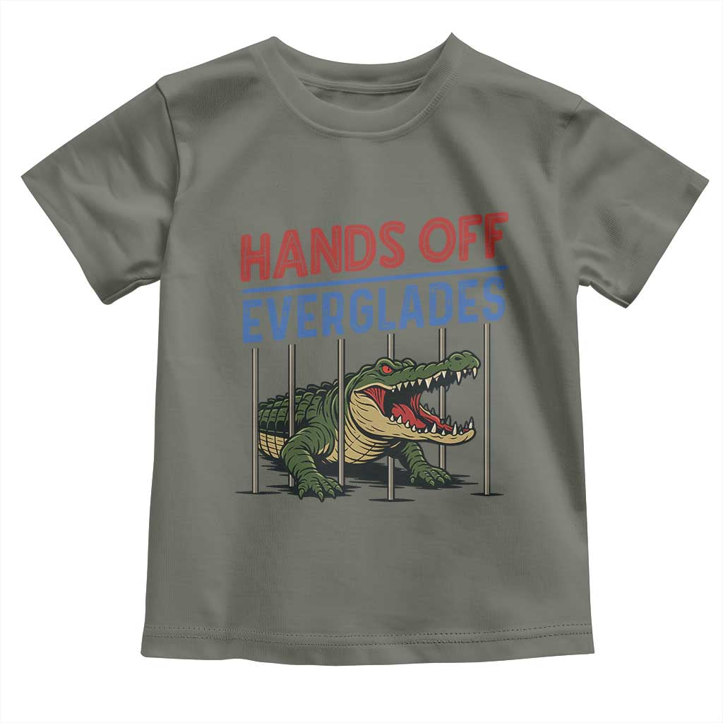 Hands Off Everglades Toddler T Shirt Alligator Protest TS02 Military Green Print Your Wear
