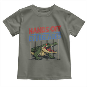 Hands Off Everglades Toddler T Shirt Alligator Protest TS02 Military Green Print Your Wear
