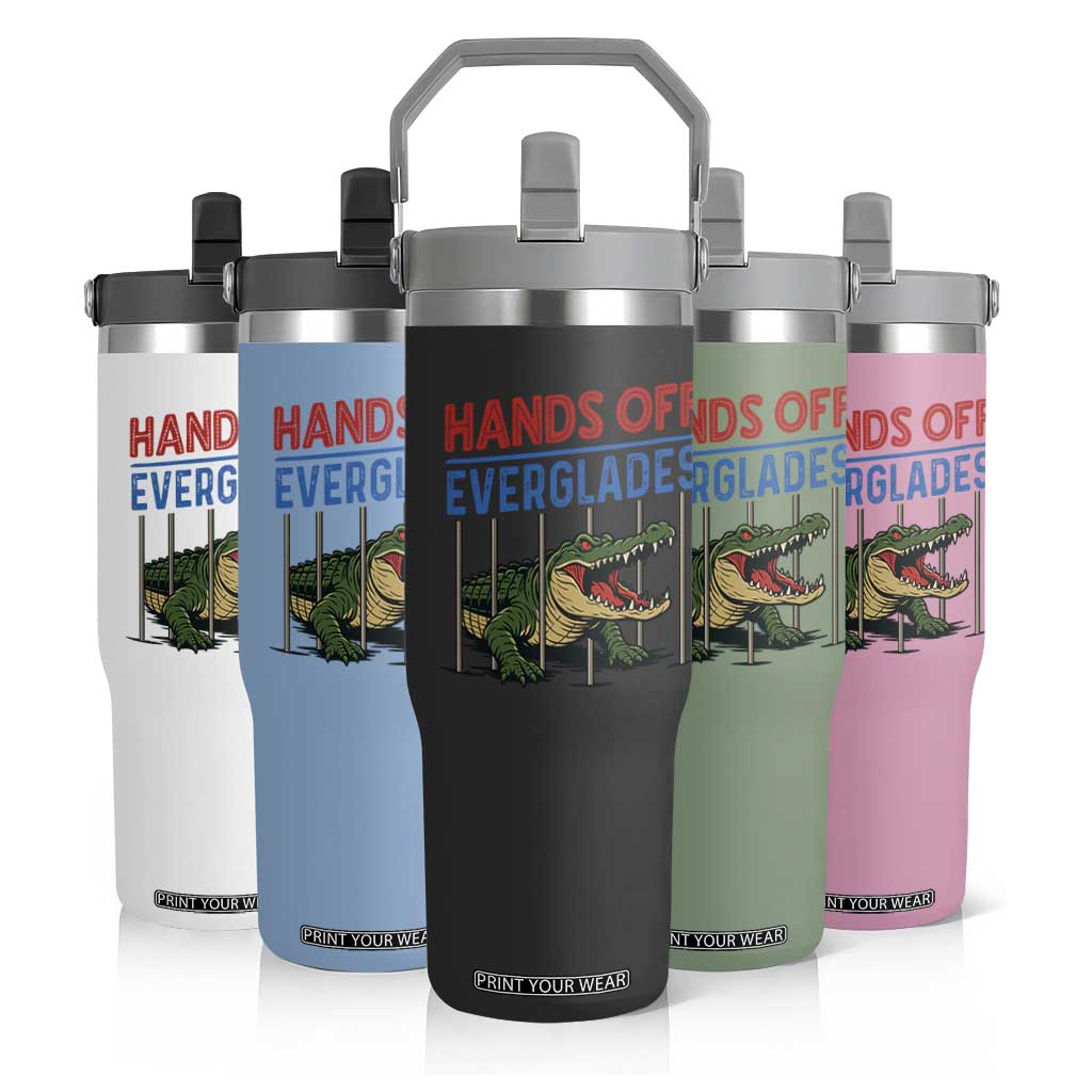 Hands Off Everglades Flip Straw Tumbler Alligator Protest TS02 Print Your Wear