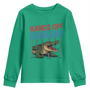 Hands Off Everglades Youth Sweatshirt Alligator Protest TS02 Irish Green Print Your Wear