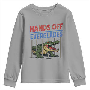 Hands Off Everglades Youth Sweatshirt Alligator Protest TS02 Sport Gray Print Your Wear