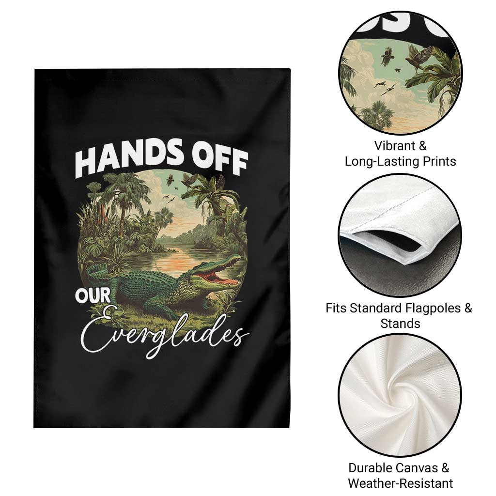 Hands Off Our Everglades Garden Flag Vintage Alligator Swamp TS02 Print Your Wear