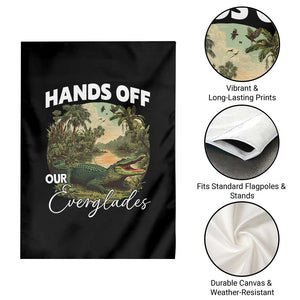 Hands Off Our Everglades Garden Flag Vintage Alligator Swamp TS02 Print Your Wear