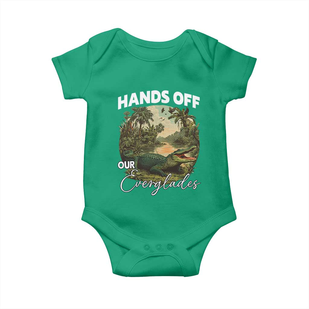 Hands Off Our Everglades Baby Onesie Vintage Alligator Swamp TS02 Irish Green Print Your Wear