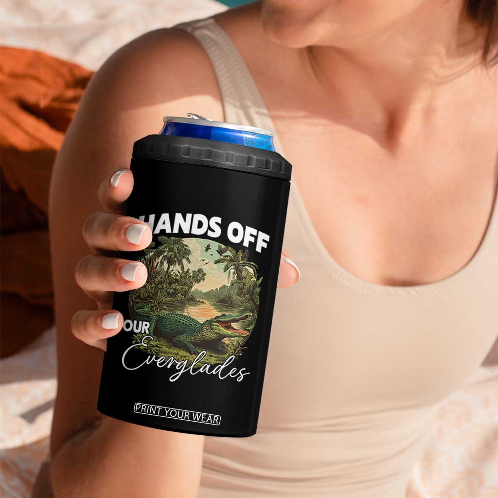 Hands Off Our Everglades 4 in 1 Can Cooler Tumbler Vintage Alligator Swamp TS02 Print Your Wear