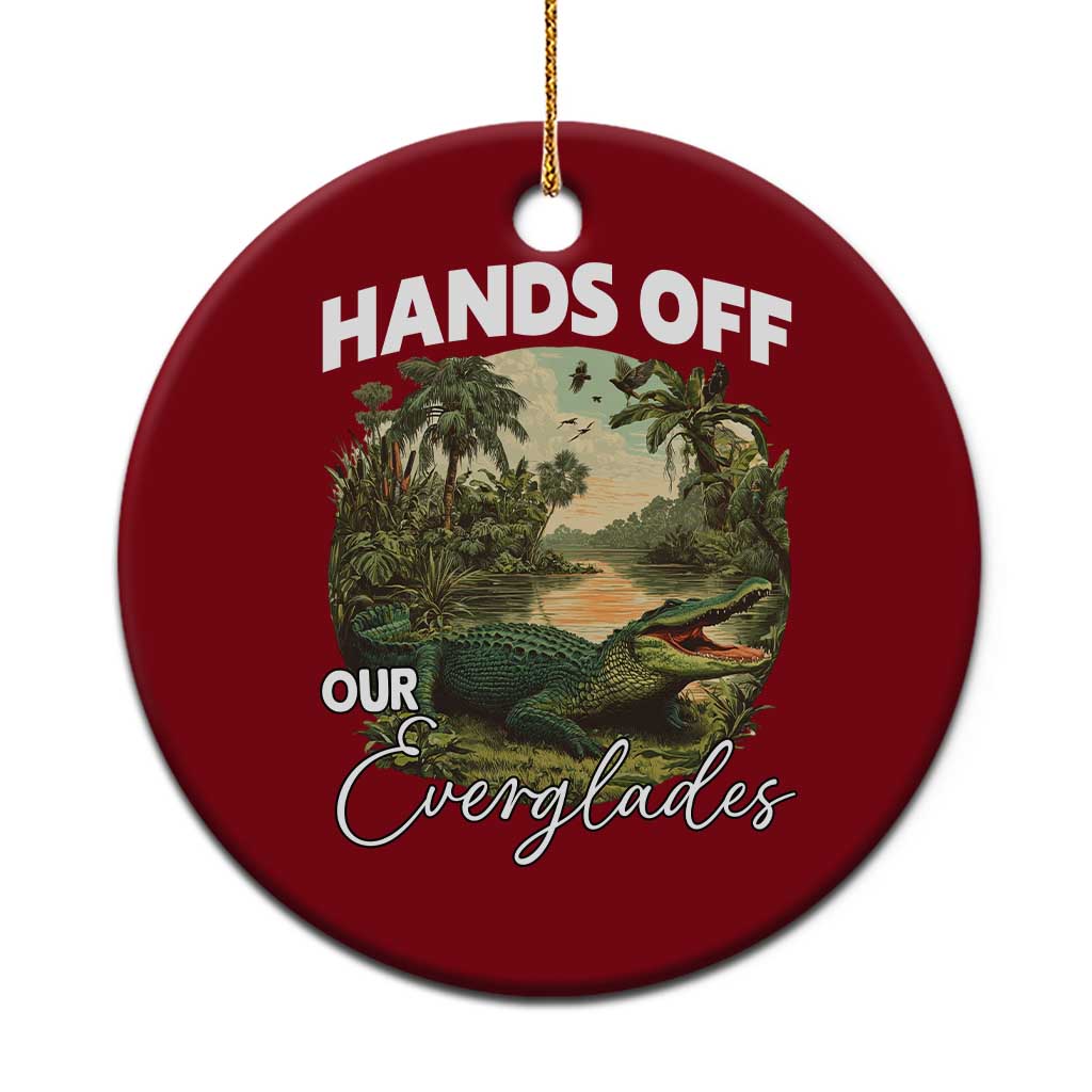 Hands Off Our Everglades Ceramic Ornament Vintage Alligator Swamp TS02 1pc Red Print Your Wear