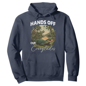 Hands Off Our Everglades Hoodie Vintage Alligator Swamp TS02 Navy Print Your Wear