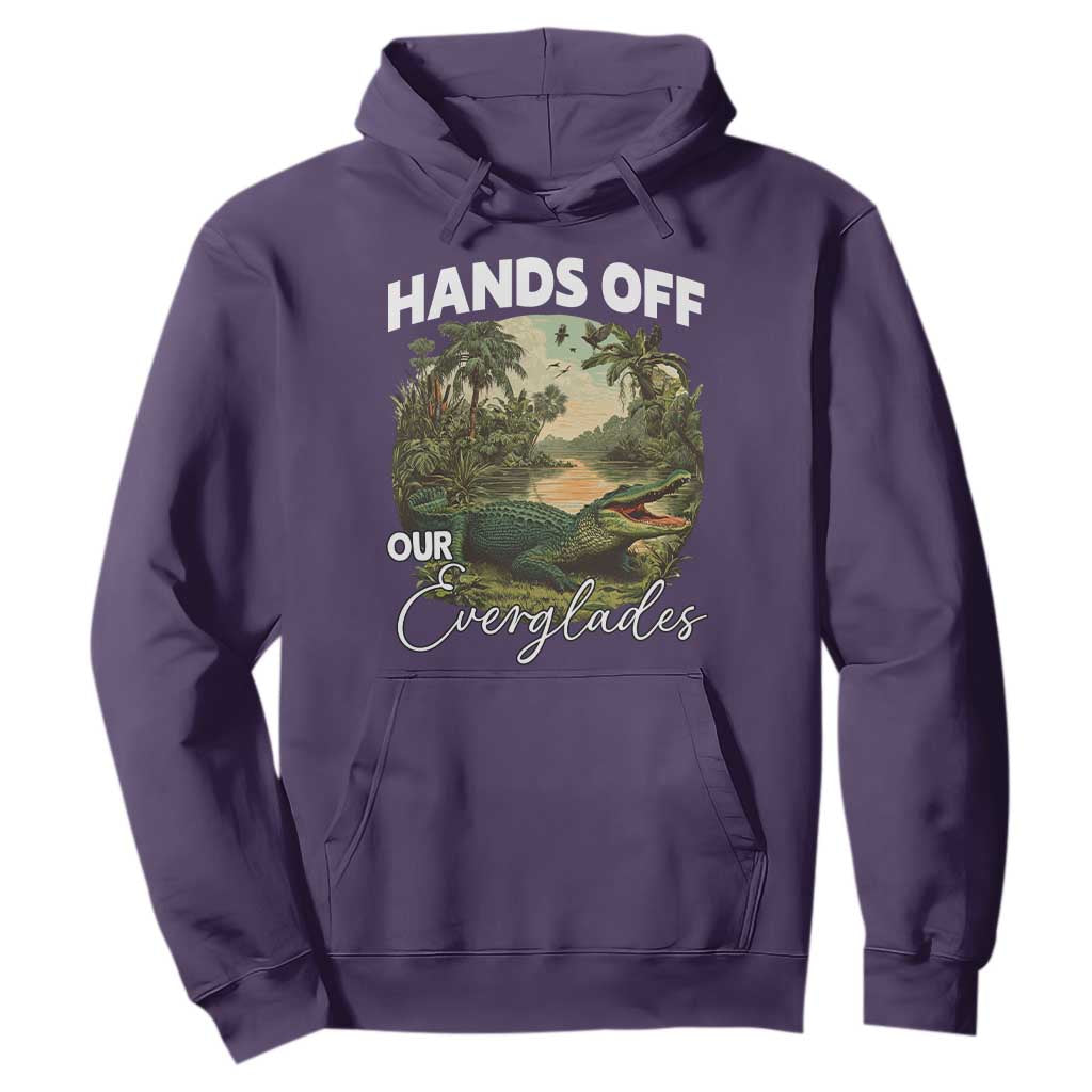Hands Off Our Everglades Hoodie Vintage Alligator Swamp TS02 Purple Print Your Wear