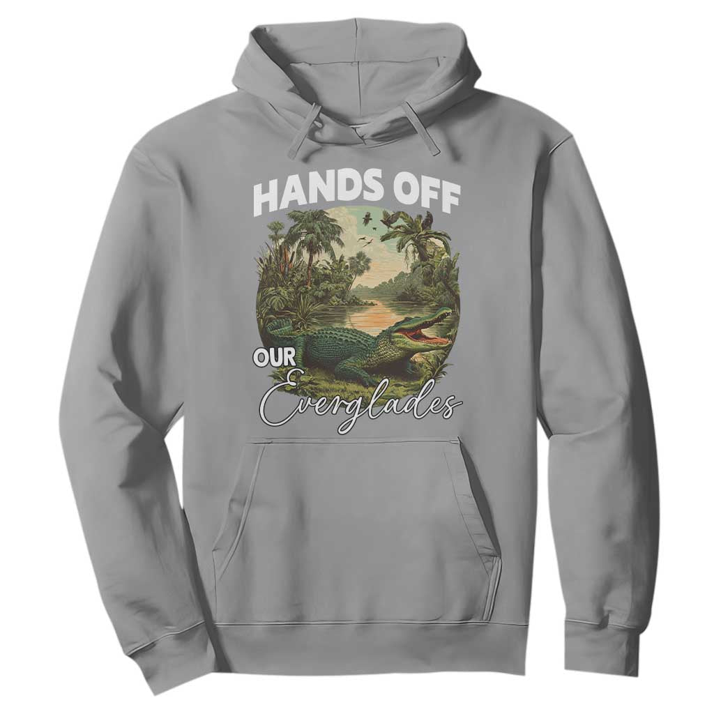 Hands Off Our Everglades Hoodie Vintage Alligator Swamp TS02 Sport Gray Print Your Wear