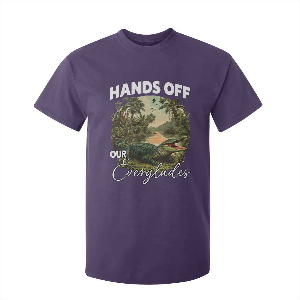 Hands Off Our Everglades T Shirt For Kid Vintage Alligator Swamp TS02 Purple Print Your Wear