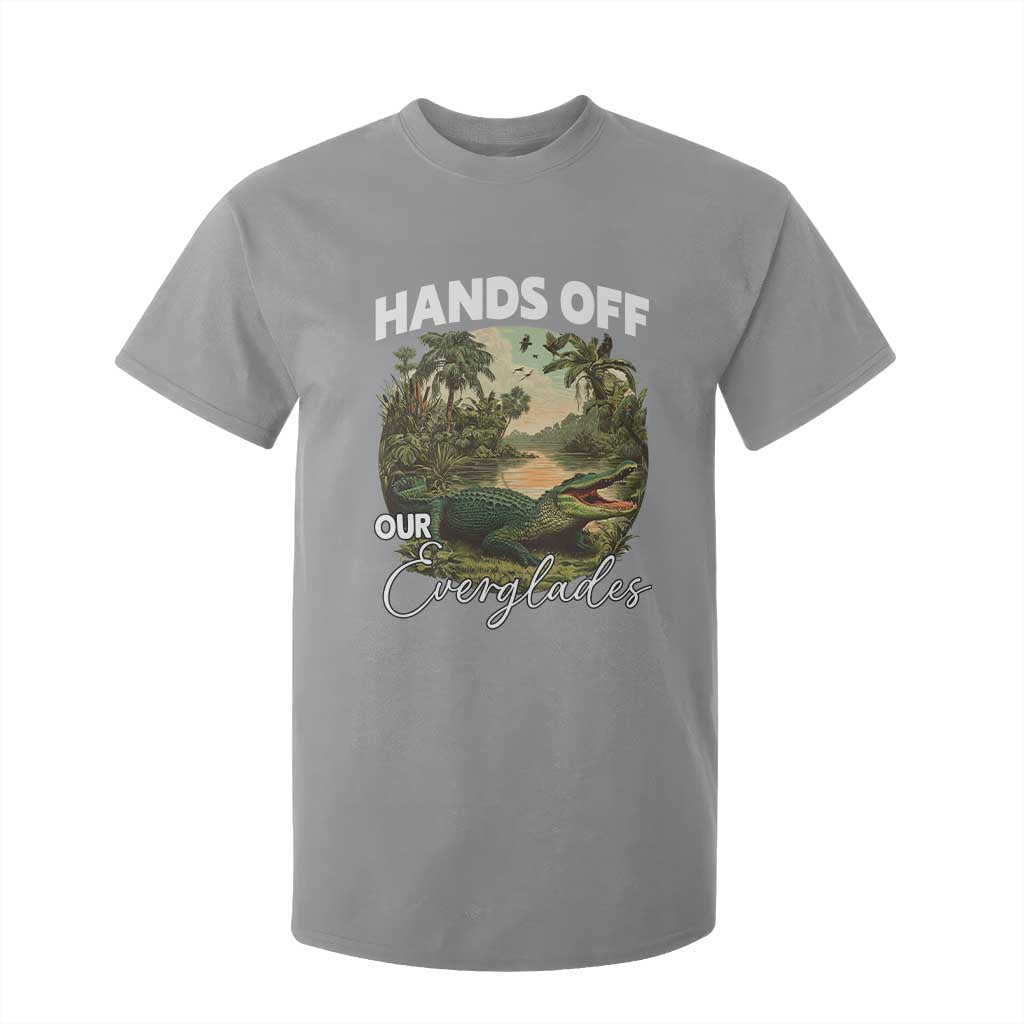 Hands Off Our Everglades T Shirt For Kid Vintage Alligator Swamp TS02 Sport Gray Print Your Wear