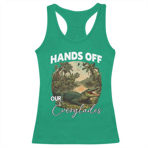 Hands Off Our Everglades Racerback Tank Top Vintage Alligator Swamp TS02 Irish Green Print Your Wear