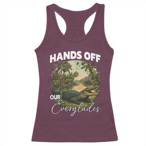 Hands Off Our Everglades Racerback Tank Top Vintage Alligator Swamp TS02 Maroon Print Your Wear