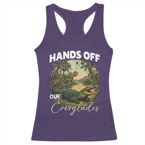 Hands Off Our Everglades Racerback Tank Top Vintage Alligator Swamp TS02 Purple Print Your Wear