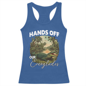 Hands Off Our Everglades Racerback Tank Top Vintage Alligator Swamp TS02 Royal Blue Print Your Wear