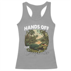Hands Off Our Everglades Racerback Tank Top Vintage Alligator Swamp TS02 Sport Gray Print Your Wear