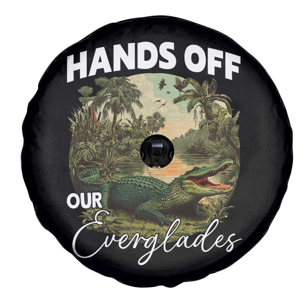 Hands Off Our Everglades Spare Tire Cover Vintage Alligator Swamp TS02 Print Your Wear