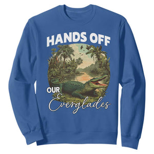 Hands Off Our Everglades Sweatshirt Vintage Alligator Swamp TS02 Royal Blue Print Your Wear