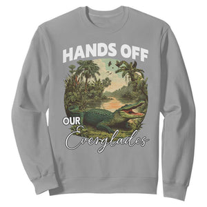 Hands Off Our Everglades Sweatshirt Vintage Alligator Swamp TS02 Sport Gray Print Your Wear