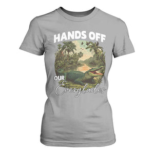 Hands Off Our Everglades T Shirt For Women Vintage Alligator Swamp TS02 Sport Gray Print Your Wear