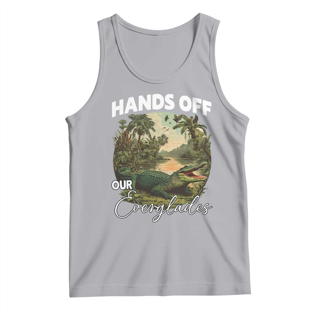 Hands Off Our Everglades Tank Top Vintage Alligator Swamp TS02 Athletic Heather Print Your Wear