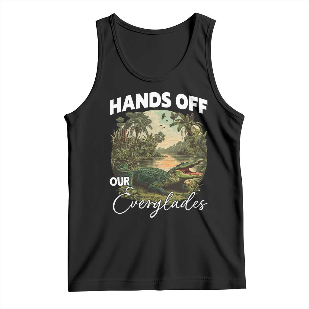 Hands Off Our Everglades Tank Top Vintage Alligator Swamp TS02 Black Print Your Wear