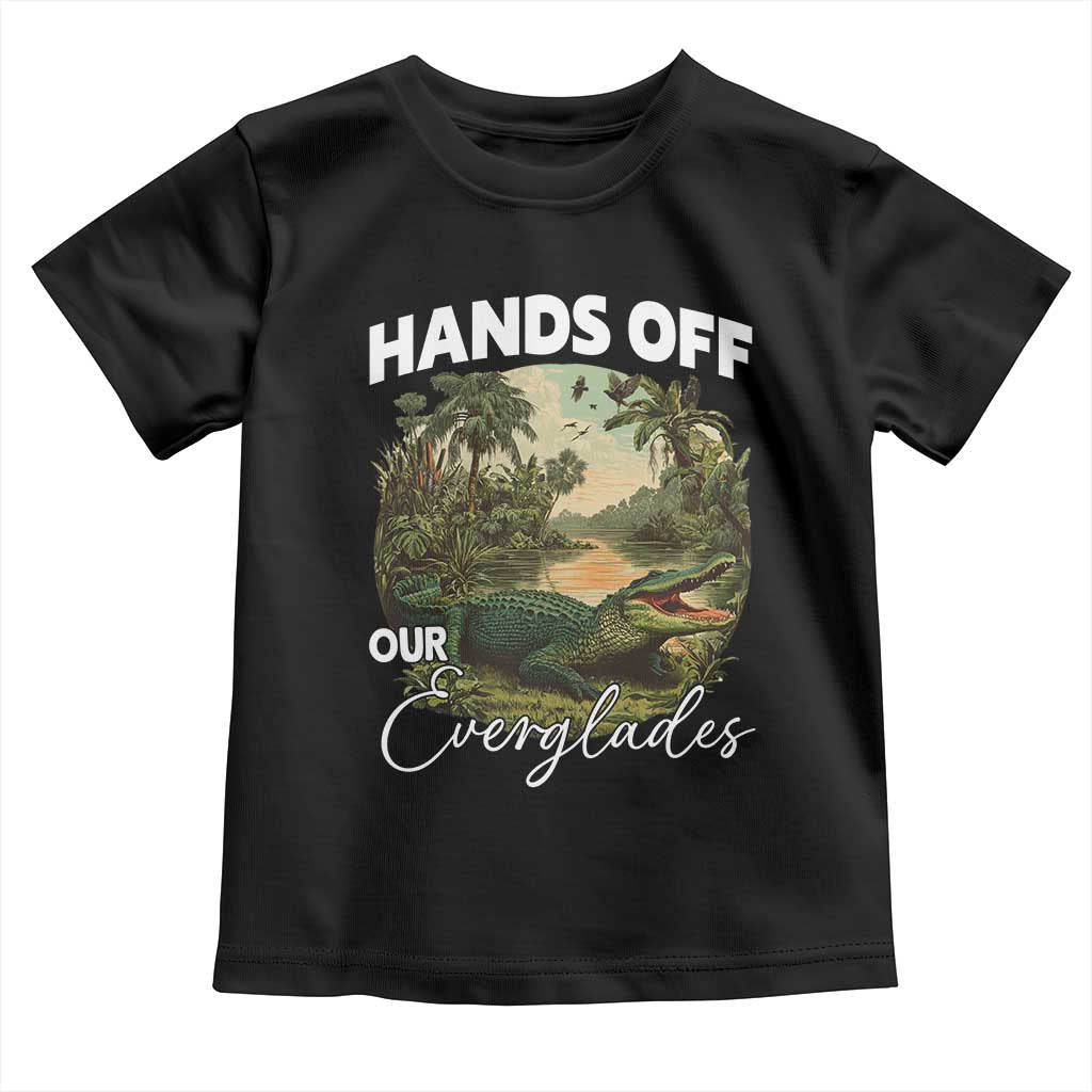 Hands Off Our Everglades Toddler T Shirt Vintage Alligator Swamp TS02 Black Print Your Wear