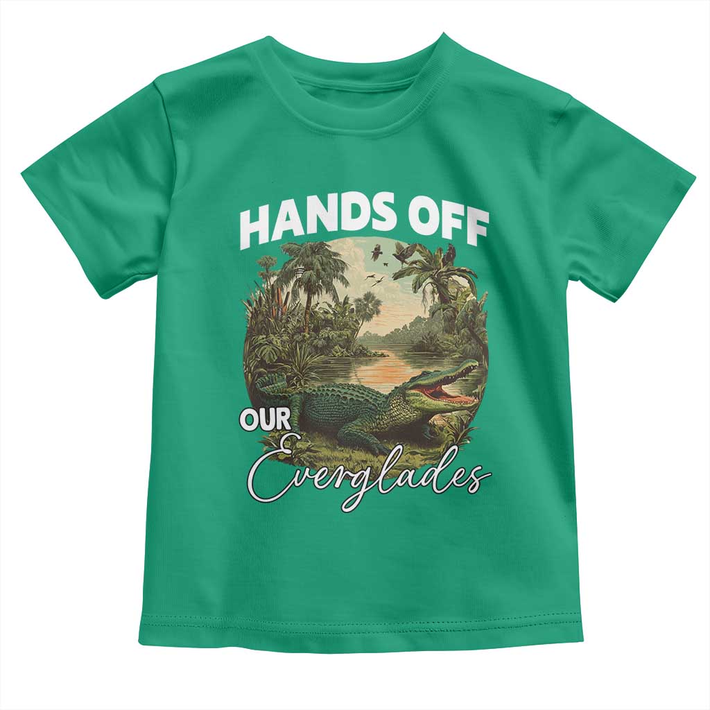 Hands Off Our Everglades Toddler T Shirt Vintage Alligator Swamp TS02 Irish Green Print Your Wear