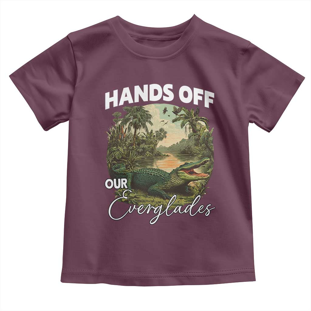 Hands Off Our Everglades Toddler T Shirt Vintage Alligator Swamp TS02 Maroon Print Your Wear