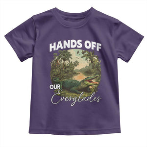 Hands Off Our Everglades Toddler T Shirt Vintage Alligator Swamp TS02 Purple Print Your Wear
