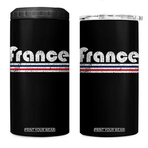 Vintage France Flag Distressed Retro Graphic 4 in 1 Can Cooler Tumbler Patriotic French Heritage Pride Gift TS02 One Size: 16 oz Black Print Your Wear