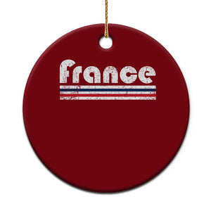 Vintage France Flag Distressed Retro Graphic Ceramic Ornament Patriotic French Heritage Pride Gift TS02 1pc Red Print Your Wear