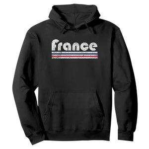 Vintage France Flag Distressed Retro Graphic Hoodie Patriotic French Heritage Pride Gift TS02 Black Print Your Wear