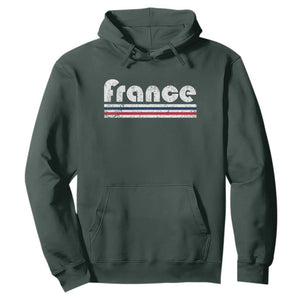 Vintage France Flag Distressed Retro Graphic Hoodie Patriotic French Heritage Pride Gift TS02 Dark Forest Green Print Your Wear
