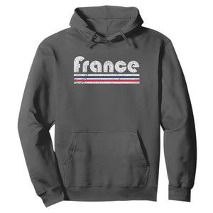 Vintage France Flag Distressed Retro Graphic Hoodie Patriotic French Heritage Pride Gift TS02 Dark Heather Print Your Wear