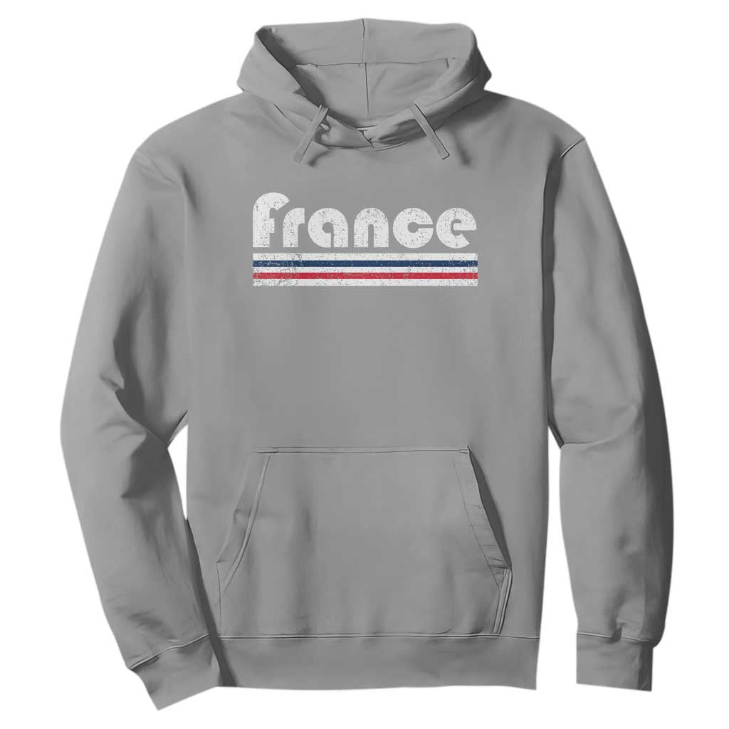 Vintage France Flag Distressed Retro Graphic Hoodie Patriotic French Heritage Pride Gift TS02 Sport Gray Print Your Wear