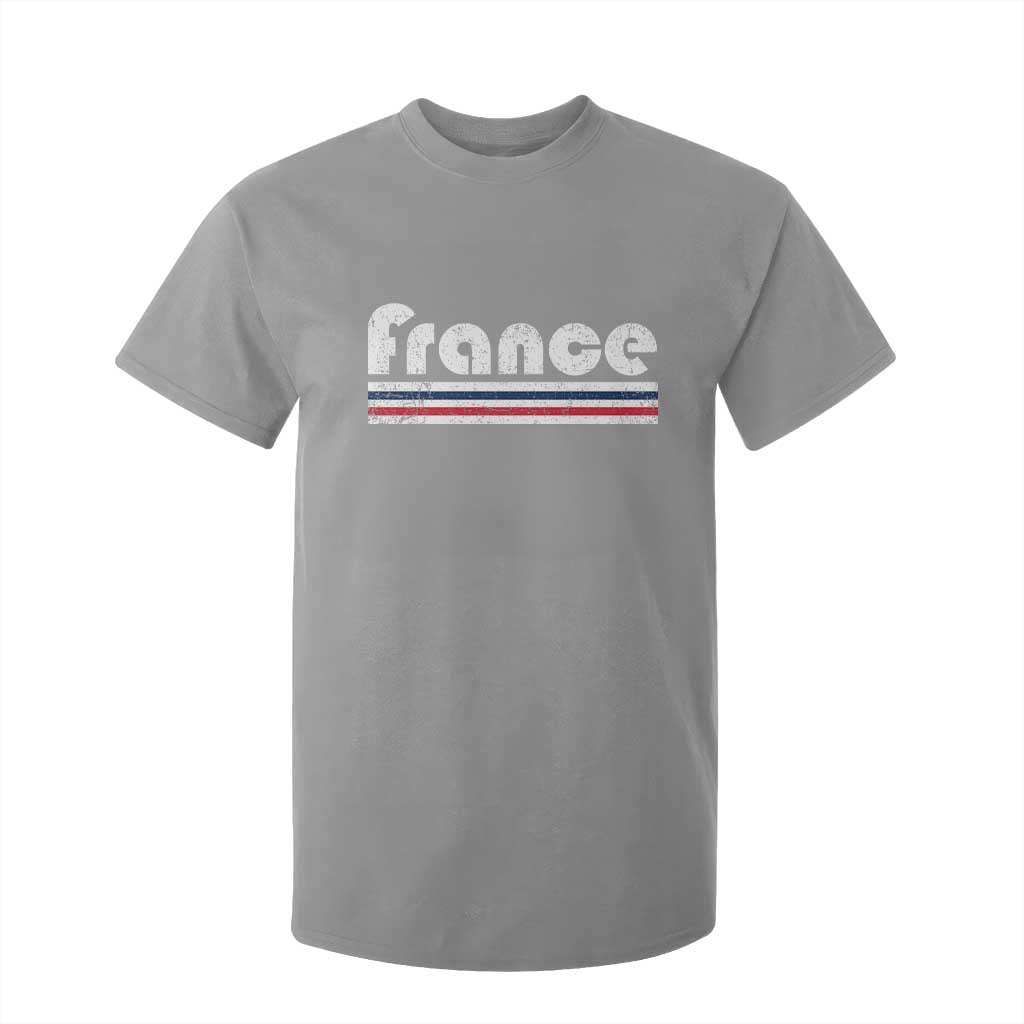Vintage France Flag Distressed Retro Graphic T Shirt For Kid Patriotic French Heritage Pride Gift TS02 Sport Gray Print Your Wear