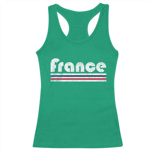 Vintage France Flag Distressed Retro Graphic Racerback Tank Top Patriotic French Heritage Pride Gift TS02 Irish Green Print Your Wear