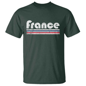 Vintage France Flag Distressed Retro Graphic T Shirt Patriotic French Heritage Pride Gift TS02 Dark Forest Green Print Your Wear