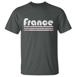 Vintage France Flag Distressed Retro Graphic T Shirt Patriotic French Heritage Pride Gift TS02 Dark Heather Print Your Wear