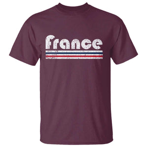 Vintage France Flag Distressed Retro Graphic T Shirt Patriotic French Heritage Pride Gift TS02 Maroon Print Your Wear