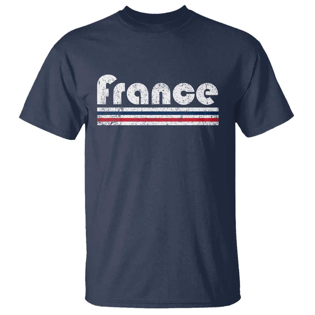 Vintage France Flag Distressed Retro Graphic T Shirt Patriotic French Heritage Pride Gift TS02 Navy Print Your Wear