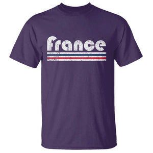 Vintage France Flag Distressed Retro Graphic T Shirt Patriotic French Heritage Pride Gift TS02 Purple Print Your Wear