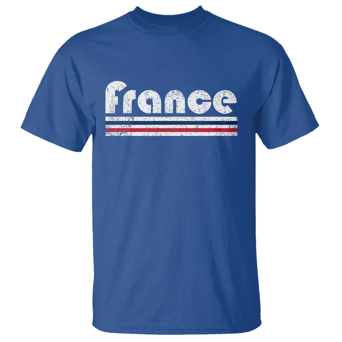 Vintage France Flag Distressed Retro Graphic T Shirt Patriotic French Heritage Pride Gift TS02 Royal Blue Print Your Wear
