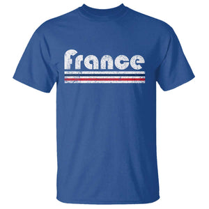 Vintage France Flag Distressed Retro Graphic T Shirt Patriotic French Heritage Pride Gift TS02 Royal Blue Print Your Wear