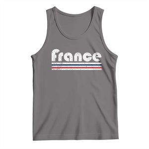 Vintage France Flag Distressed Retro Graphic Tank Top Patriotic French Heritage Pride Gift TS02 Deep Heather Print Your Wear